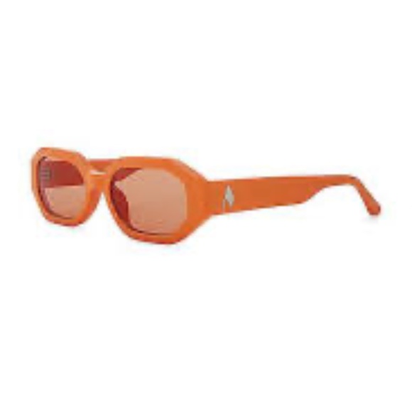 The Attico / Linda Farrow - Irene Geometric Sunglasses in Orange - Picture 5 of 5